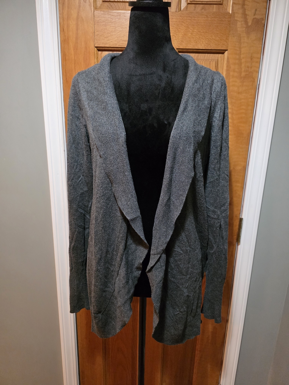 Women's Open Front Gray Cardigan Sweater